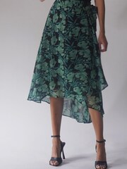 Religion Green Wrap Midi Maxi Skirt In Beautiful Prints - Image 3 of 5