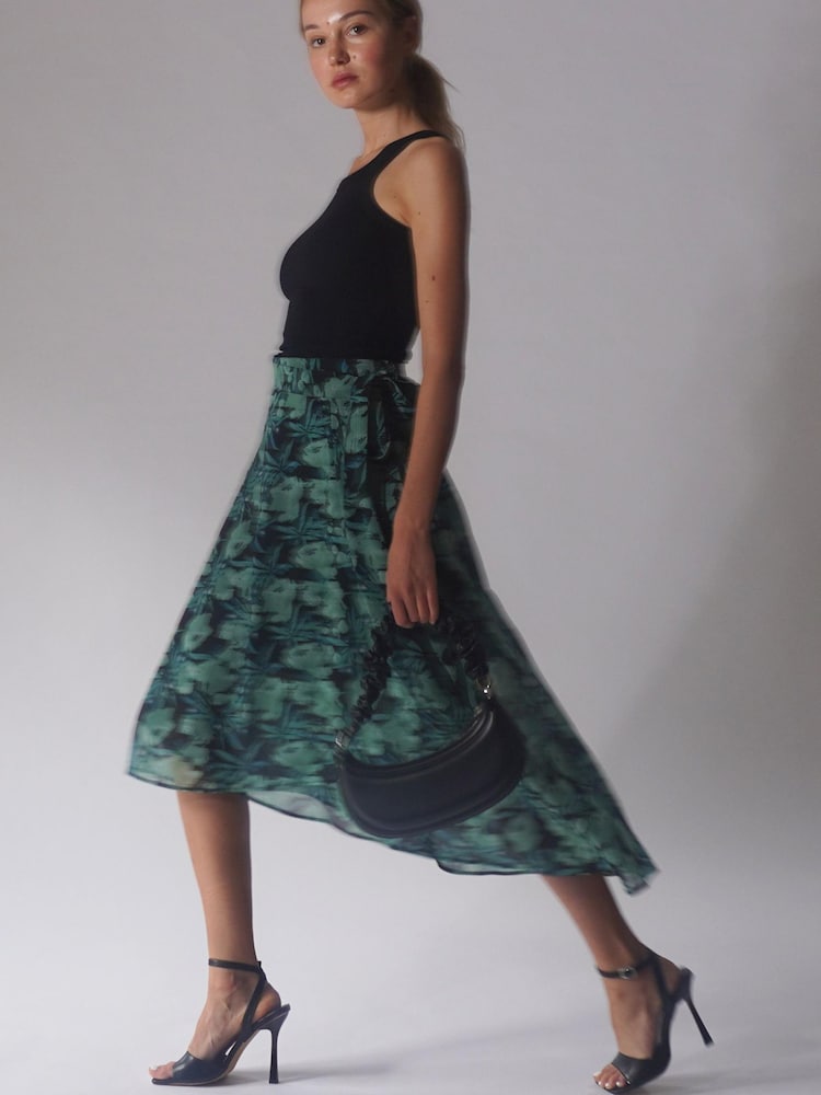 Religion Green Wrap Midi Maxi Skirt In Beautiful Prints - Image 5 of 5
