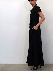 Religion Black Utility Inspired Maxi Shirt Dress With Patch Pockets - Image 5 of 5