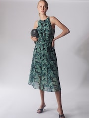 Religion Green Halterneck Destiny Midi Dress In Beautiful Prints - Image 1 of 5