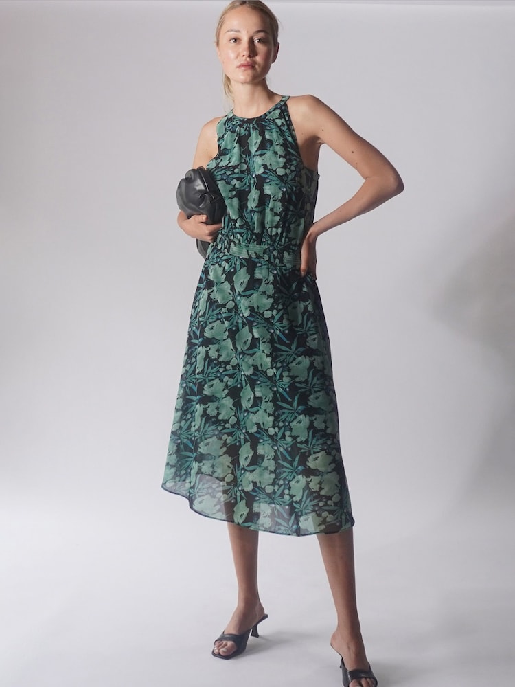 Religion Green Halterneck Destiny Midi Dress In Beautiful Prints - Image 1 of 5 Religion Green Halterneck Destiny Midi Dress In Beautiful Prints - Image 1 of 5