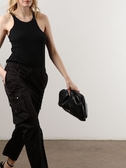 Religion Black Utility Inspired Trouser With Multiple Pockets In Soft Crepe - Image 5 of 5