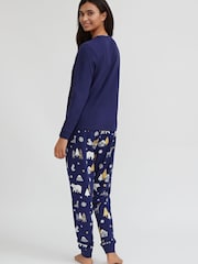 Society 8 Navy Forest Polarbear Matching Family Christmas Forest PJ Set - Image 3 of 5