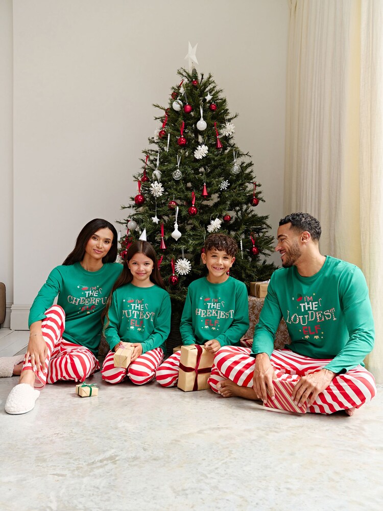 Society 8 Green Elf Matching Family Elf Christmas PJ Set - Image 1 of 5