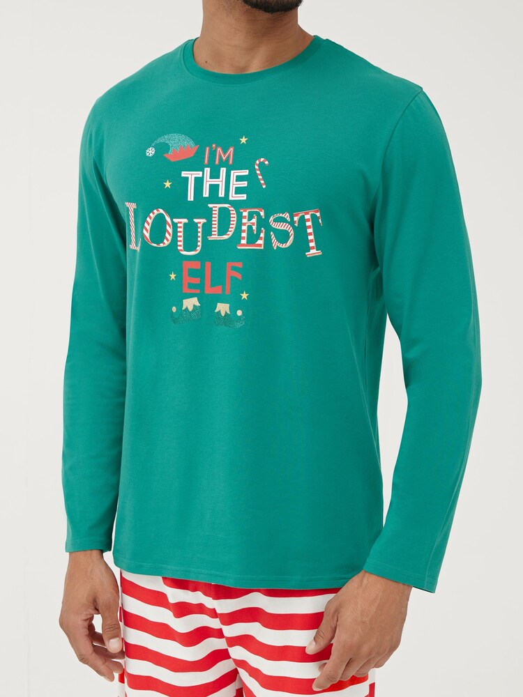 Society 8 Green Elf Matching Family Elf Christmas PJ Set - Image 5 of 5 Society 8 Green Elf Matching Family Elf Christmas PJ Set - Image 5 of 5