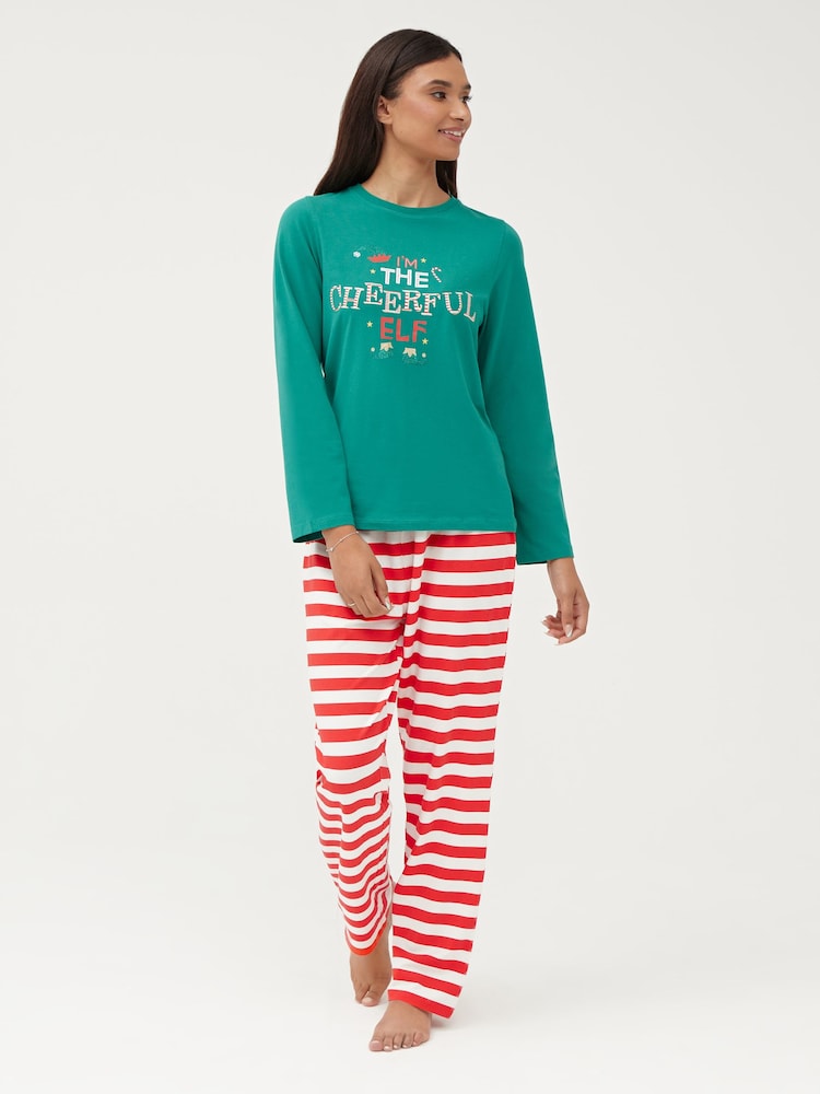 Society 8 Green Elf Matching Family Elf Christmas PJ Set - Image 2 of 5