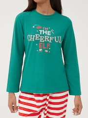 Society 8 Green Elf Matching Family Elf Christmas PJ Set - Image 5 of 5