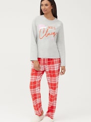 Society 8 Grey Claus Xmas Matching Family Claus Christmas PJ Set - Image 2 of 5