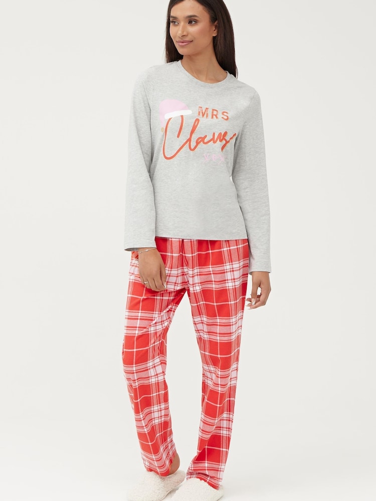 Society 8 Grey Claus Xmas Matching Family Claus Christmas PJ Set - Image 2 of 5