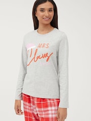 Society 8 Grey Claus Xmas Matching Family Claus Christmas PJ Set - Image 4 of 5