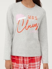 Society 8 Grey Claus Xmas Matching Family Claus Christmas PJ Set - Image 5 of 5