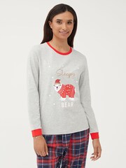 Society 8 Red Bearly Awake Matching Family Bear Christmas PJ Set - Image 3 of 5