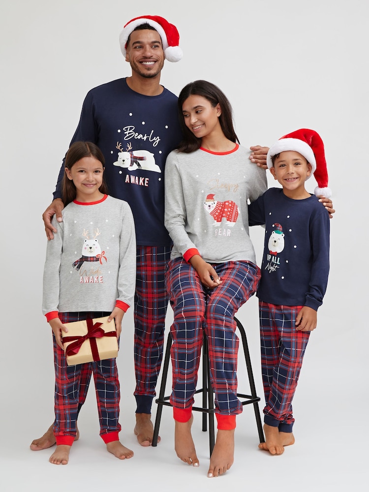 Society 8 Red Bearly Awake Matching Family Bear Christmas PJ Set - Image 5 of 5