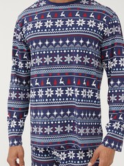 Society 8 Navy Fairisle Matching Family Fairisle Christmas PJ Set - Image 5 of 5