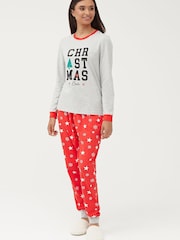 Society 8 Red Christmas Crew Matching Family Christmas PJ Set - Image 2 of 5