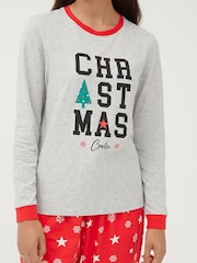 Society 8 Red Christmas Crew Matching Family Christmas PJ Set - Image 5 of 5
