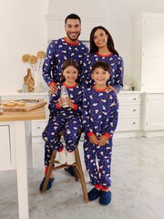 Society 8 Navy Snowman Matching Family Snowman Christmas PJ Set - Image 1 of 5