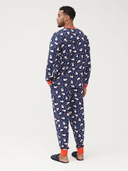 Society 8 Navy Snowman Matching Family Snowman Christmas PJ Set - Image 3 of 5