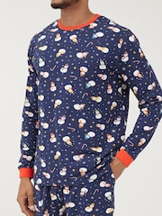 Society 8 Navy Snowman Matching Family Snowman Christmas PJ Set - Image 5 of 5