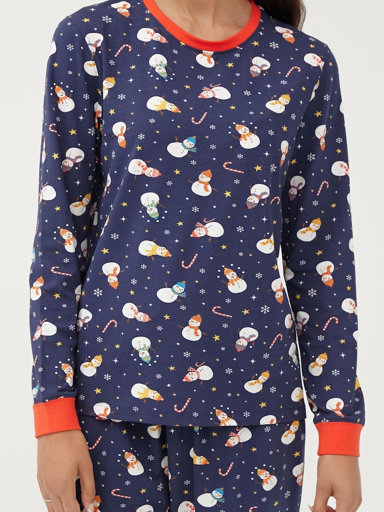 Society 8 Navy Snowman Matching Family Snowman Christmas PJ Set - Image 5 of 5 Society 8 Navy Snowman Matching Family Snowman Christmas PJ Set - Image 5 of 5