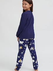Society 8 Navy Forest Polarbear Matching Family Christmas Forest PJ Set - Image 5 of 5