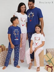 Society 8 Blue Deer Matching Family Christmas PJ Set - Image 1 of 5