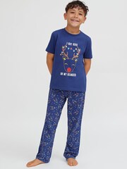 Society 8 Blue Deer Matching Family Christmas PJ Set - Image 2 of 5