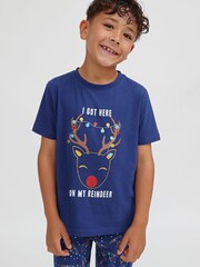 Society 8 Blue Deer Matching Family Christmas PJ Set - Image 3 of 5
