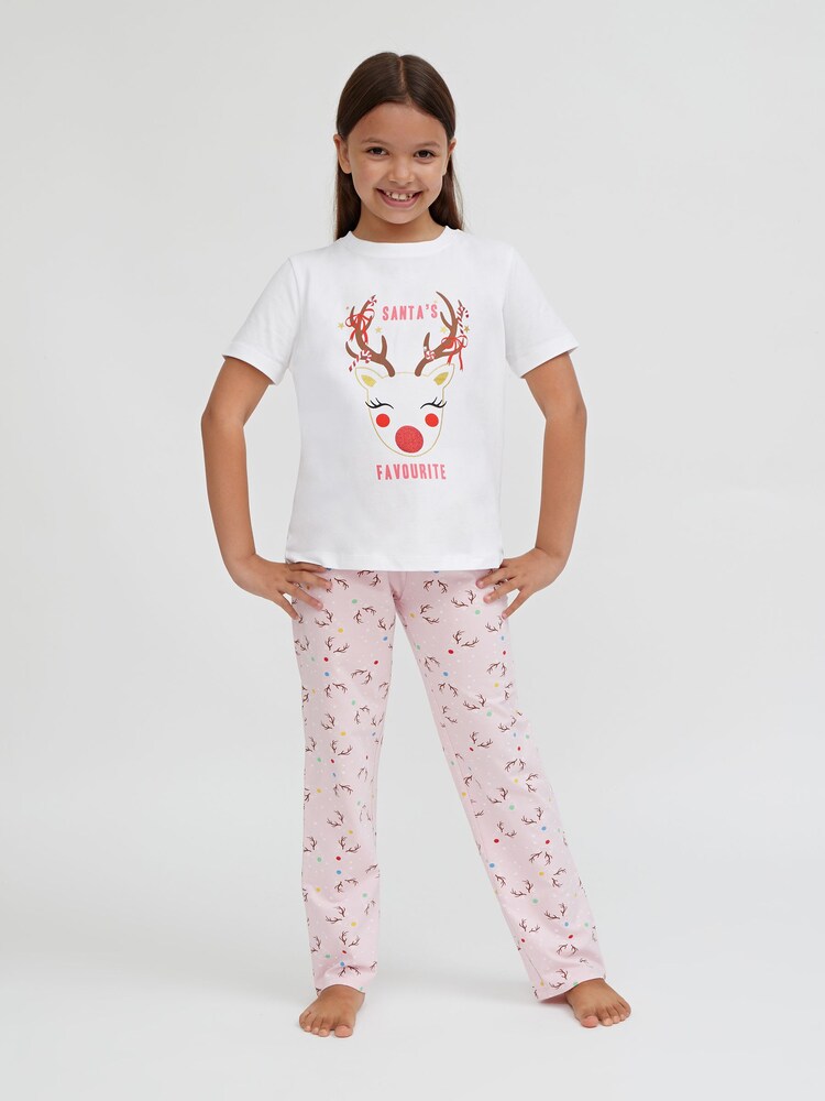 Society 8 Red Deer Matching Family Christmas PJ Set - Image 2 of 5