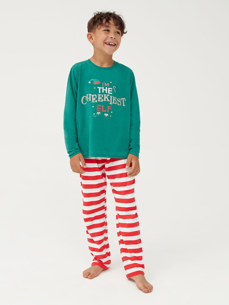 Society 8 Green Elf Matching Family Elf Christmas PJ Set - Image 2 of 5