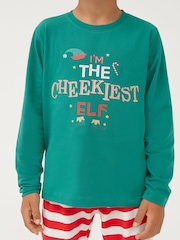 Society 8 Green Elf Matching Family Elf Christmas PJ Set - Image 5 of 5