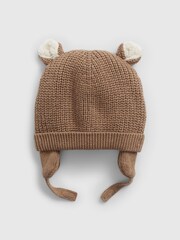 Gap Brown Sherpa Fleece Lined Baby Beanie Hat - Image 1 of 1