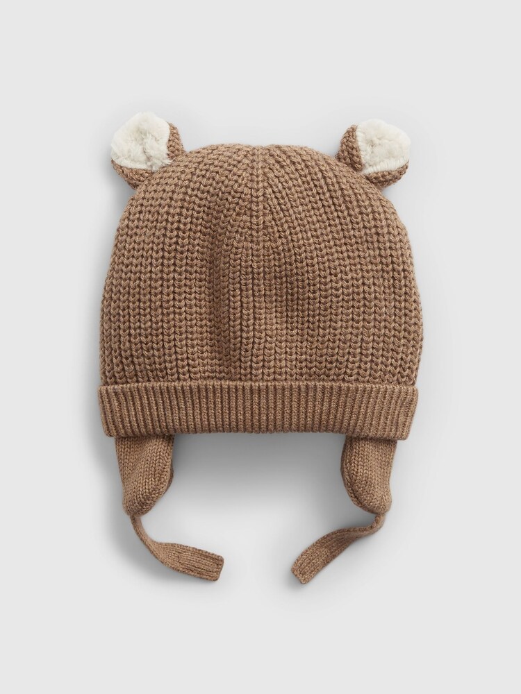 Gap Brown Sherpa Fleece Lined Baby Beanie Hat - Image 1 of 1
