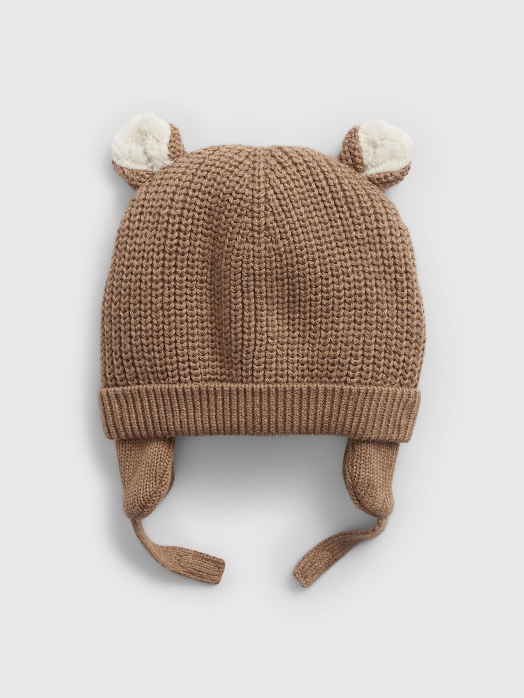 Gap Brown Sherpa Fleece Lined Baby Beanie Hat - Image 1 of 1 Gap Brown Sherpa Fleece Lined Baby Beanie Hat - Image 1 of 1
