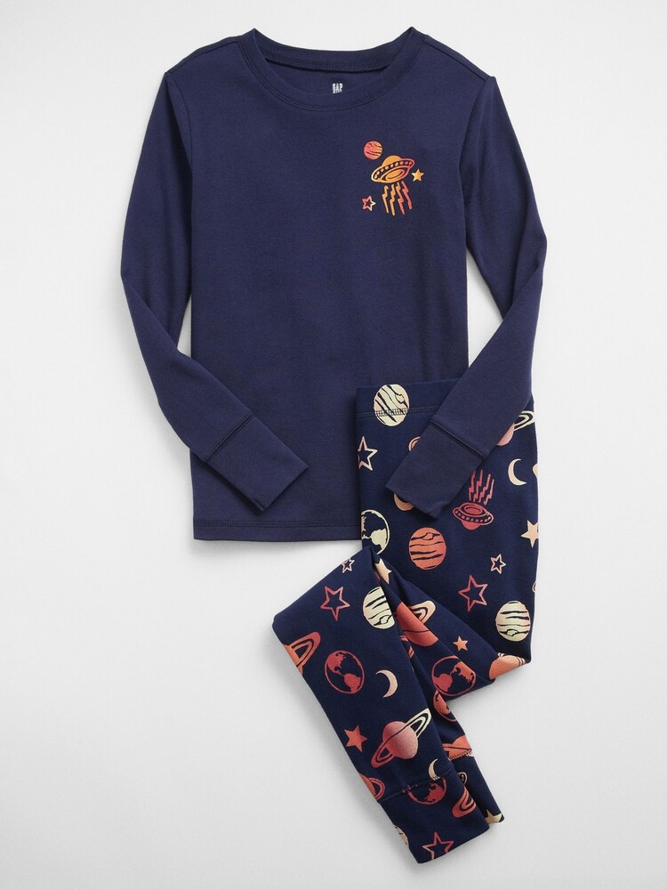 Gap Blue Space Graphic Long Sleeve Pyjama Set - Image 1 of 1 Gap Blue Space Graphic Long Sleeve Pyjama Set - Image 1 of 1
