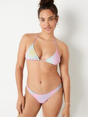 Victoria's Secret PINK Purple Multi Crinkle Triangle Halterneck Bikini Top - Image 1 of 5