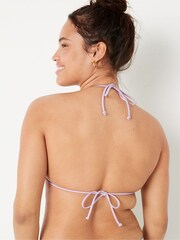 Victoria's Secret PINK Purple Multi Crinkle Triangle Halterneck Bikini Top - Image 2 of 5