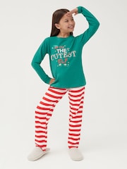 Society 8 Green Elf Matching Family Elf Christmas PJ Set - Image 2 of 5