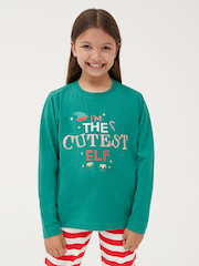 Society 8 Green Elf Matching Family Elf Christmas PJ Set - Image 4 of 5