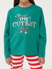 Society 8 Green Elf Matching Family Elf Christmas PJ Set - Image 5 of 5