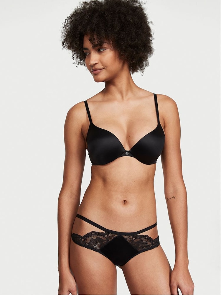 Victoria's Secret Black Lace Cheeky Knickers - Image 1 of 3