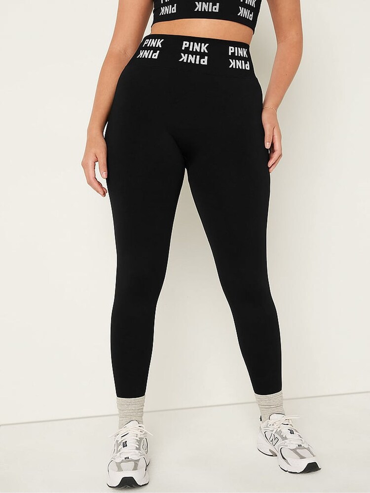 Victoria's Secret PINK Pure Black Seamless High Waist Full Length Leggings - Image 1 of 1