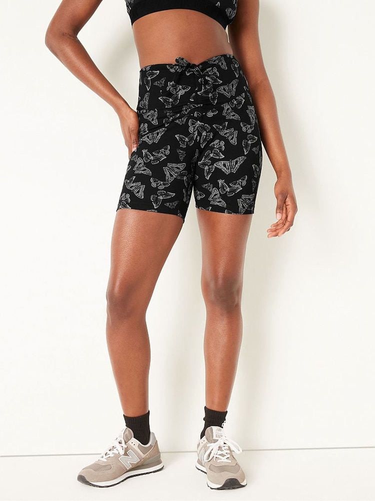 Victoria's Secret PINK Pure Black Butterflies Ruched Cycling Short - Image 1 of 3