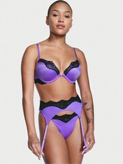 Victoria's Secret Luscious Lavender Purple Lace Trim Suspenders - Image 1 of 1