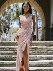 Lipsy Nude Applique Lace Cami Maxi Dress - Image 3 of 4
