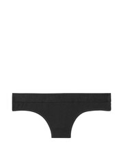 Victoria's Secret Black Stretch Cotton Logo Thong Joggery - Image 1 of 1