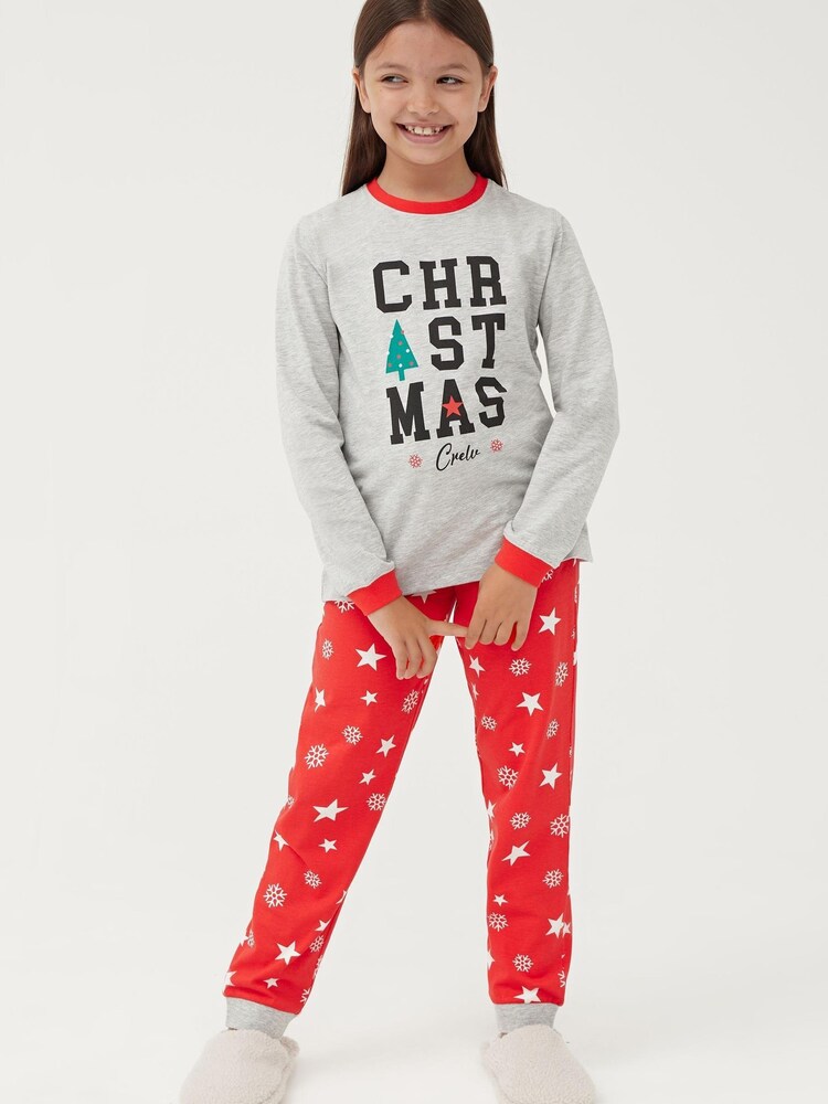 Society 8 Red Christmas Crew Matching Family Christmas PJ Set - Image 2 of 5
