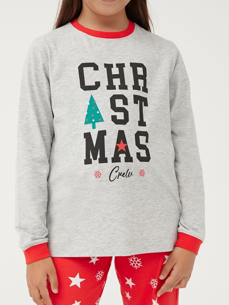 Society 8 Red Christmas Crew Matching Family Christmas PJ Set - Image 5 of 5