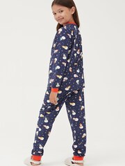 Society 8 Navy Snowman Matching Family Snowman Christmas PJ Set - Image 3 of 5