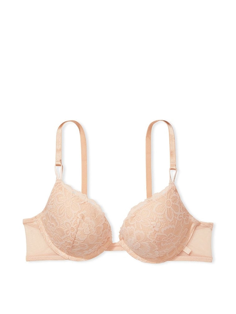 Victoria's Secret Champagne Nude Lace T-Shirt Push Up Bra - Image 3 of 3